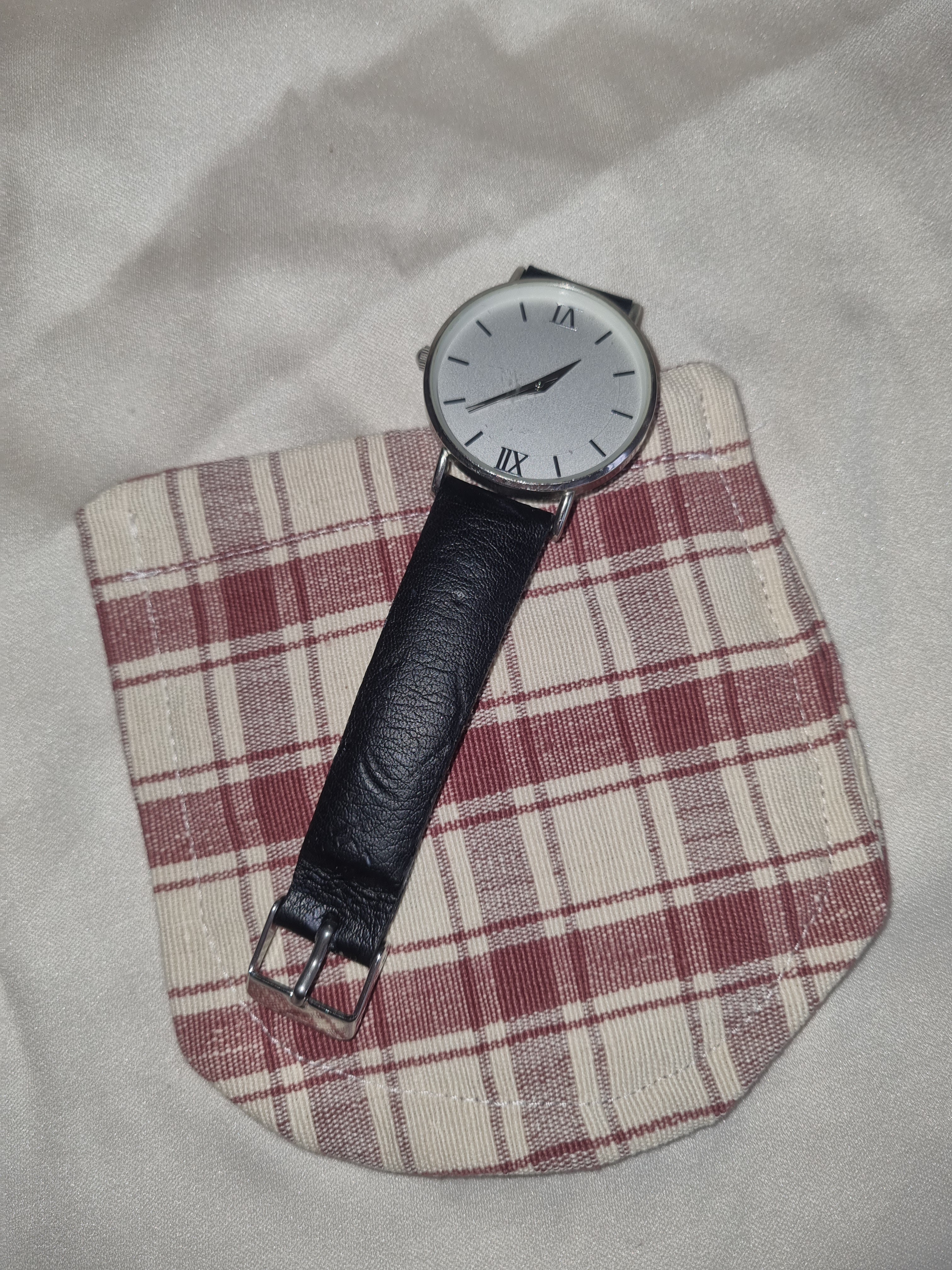 Plaid Beige and Red Tote Bag