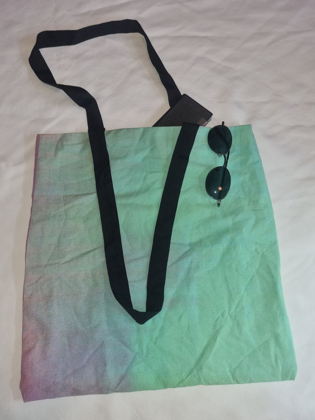Pastel Tote Bag with Dark Handles
