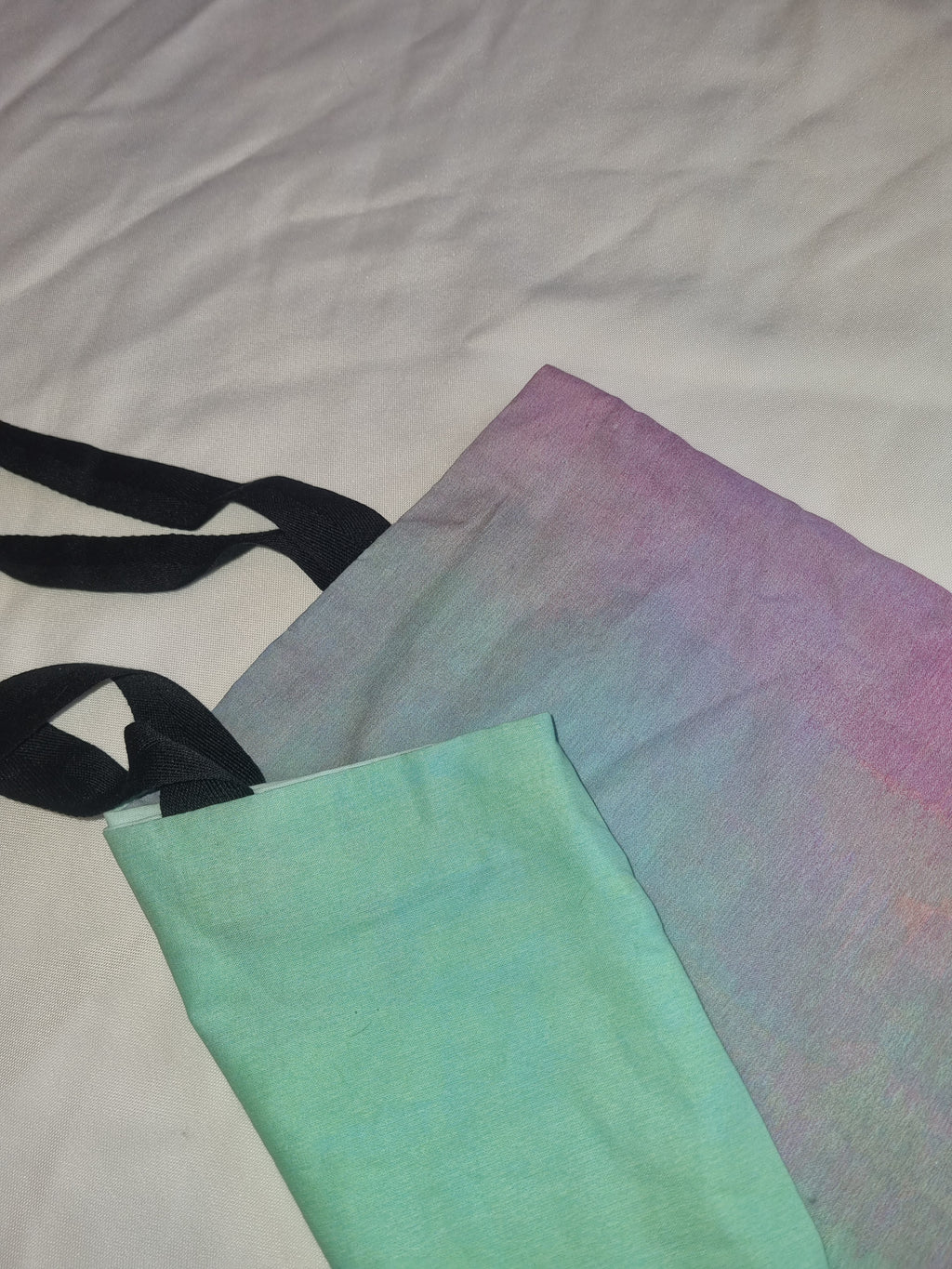 Pastel Tote Bag with Dark Handles